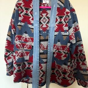 POCKET KINGS BK Patterned Jacket - Red and Blue